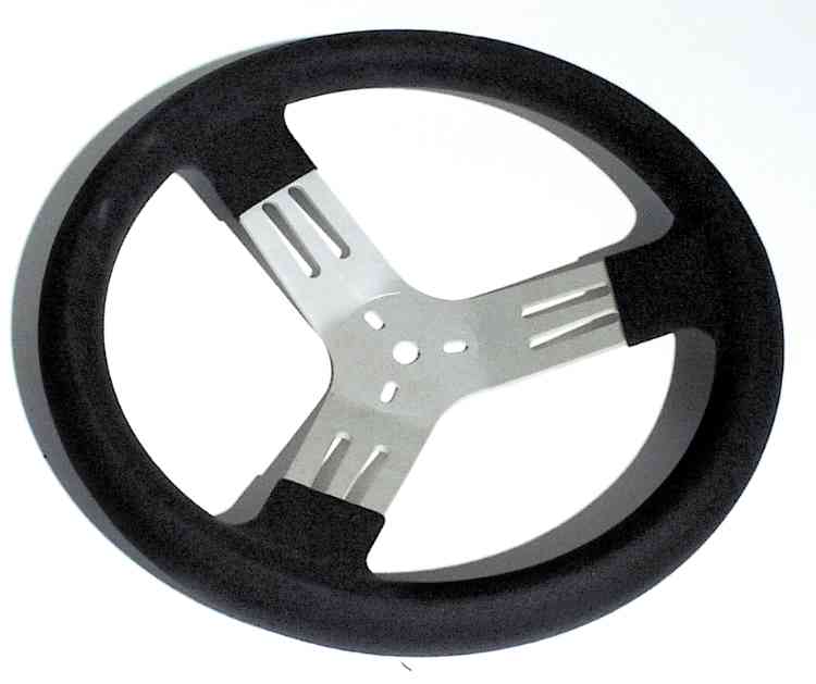(image for) 13" Black Aluminum Karting Steering Wheel Smooth