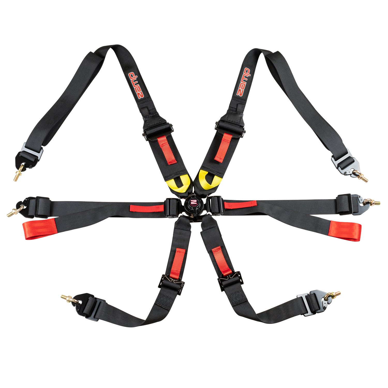 (image for) Zamp Race Seat Harness Black 3/2 Shoulder 3 6 Point Pull Down (O