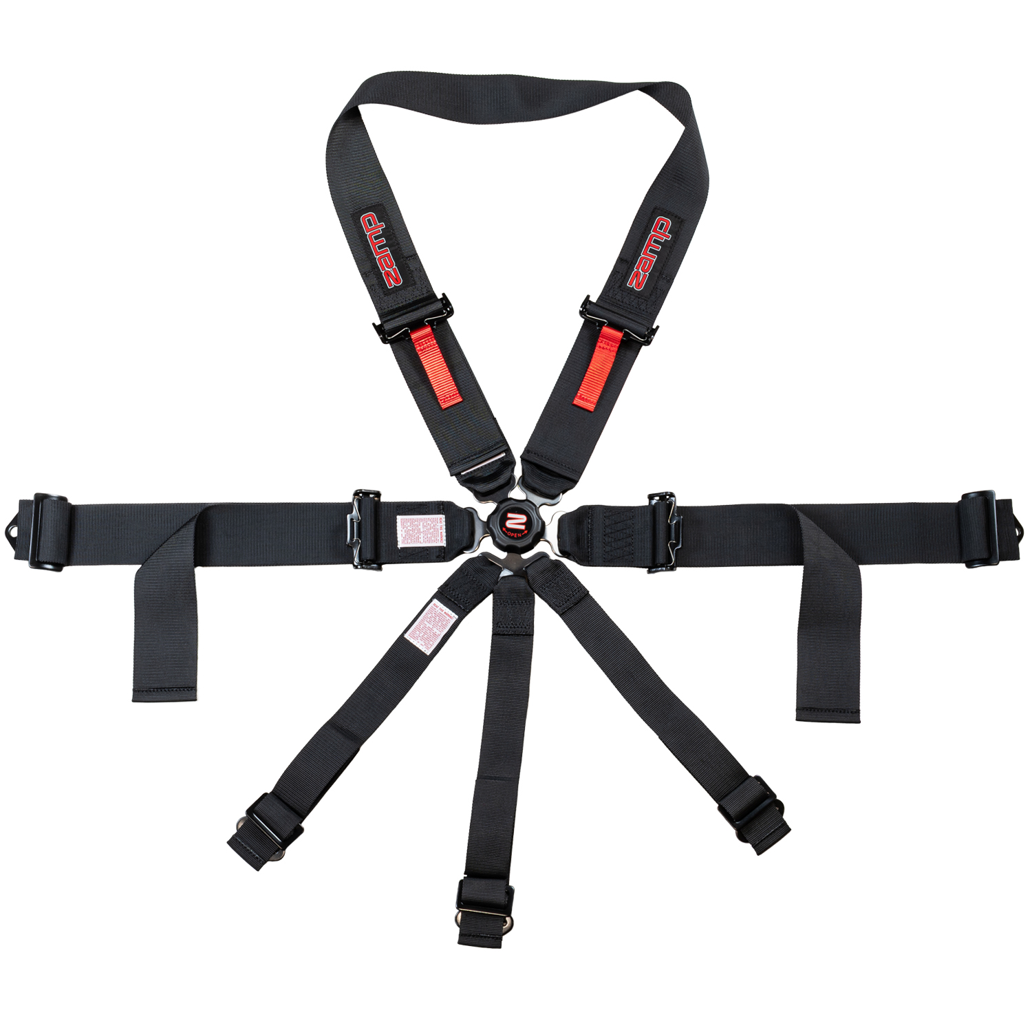 (image for) Zamp Race Seat Harness Black CAM Lock U Loop Shoulder 7 Point SF
