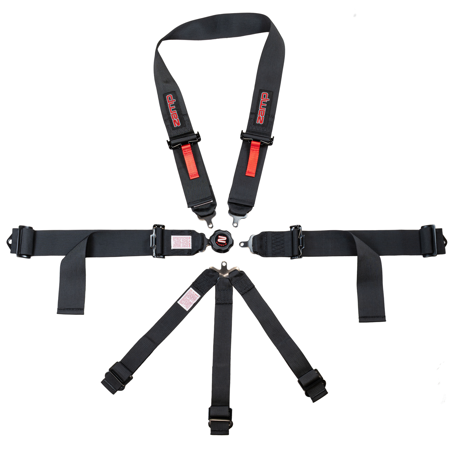 (image for) Zamp Race Seat Harness Black CAM Lock U Loop Shoulder 7 Point SF