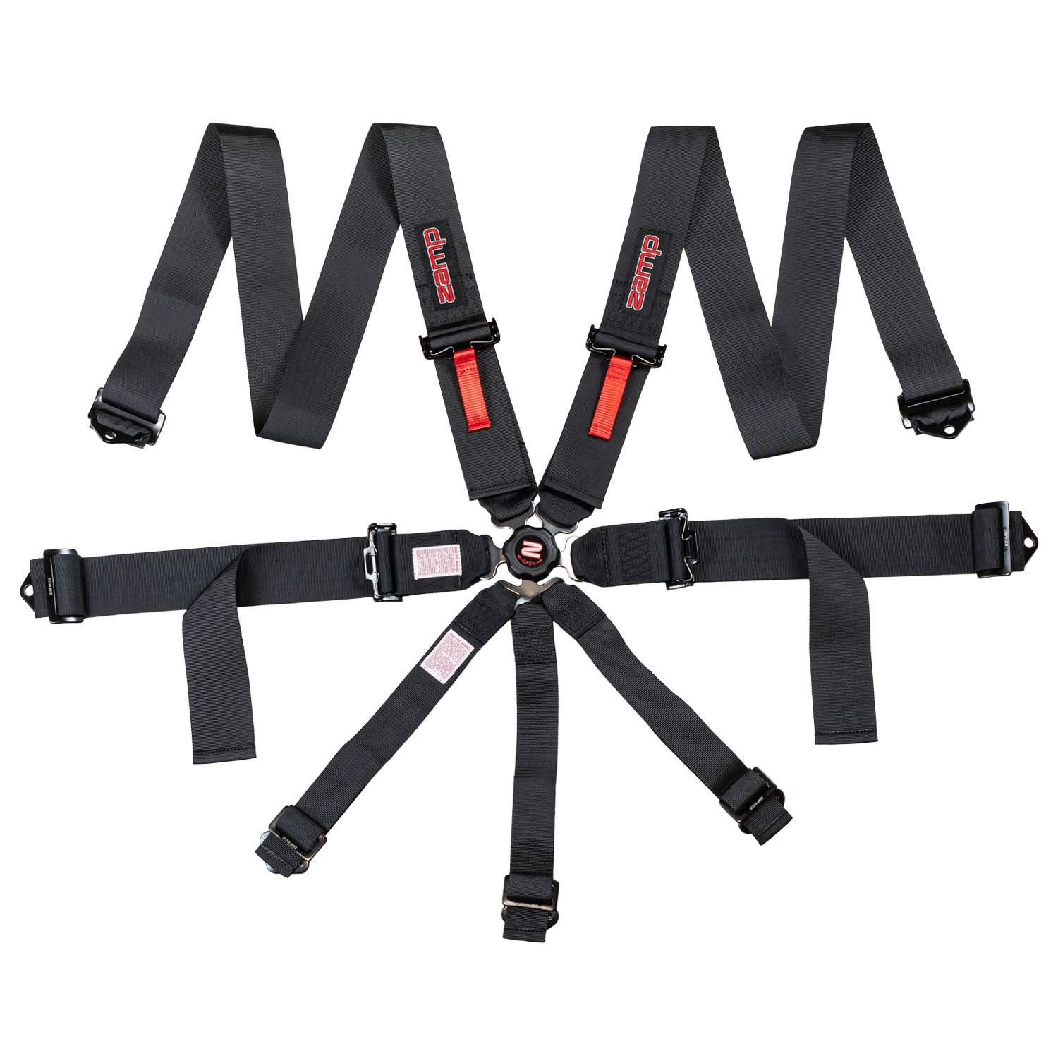 (image for) Zamp Race Seat Harness Black CAM Lock 3x3 Shoulder 7 Point SFI 1